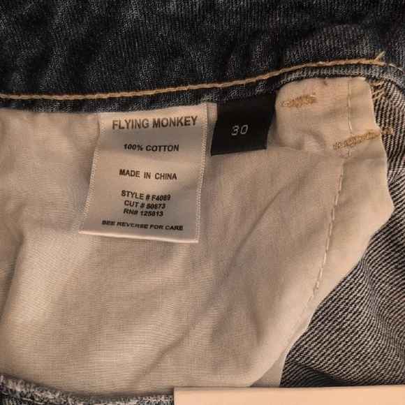 Flying Monkey Dark Blue Denim with Distressed Detail - Picture 7 of 7